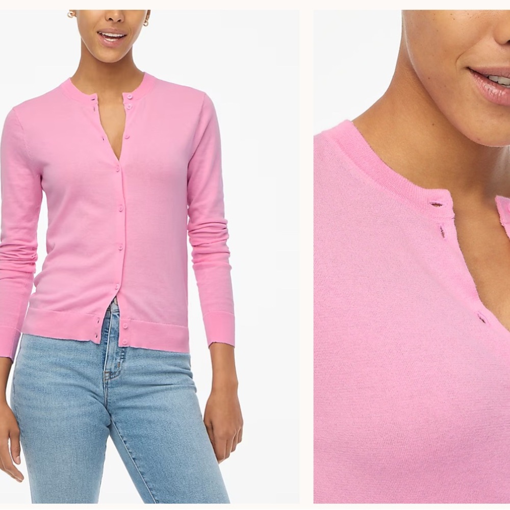 J. Crew Pink Knit Cardigan Sweater